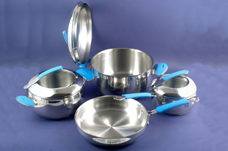 Набор посуды OKTAVE со стеклянными крышками (7 предметов)